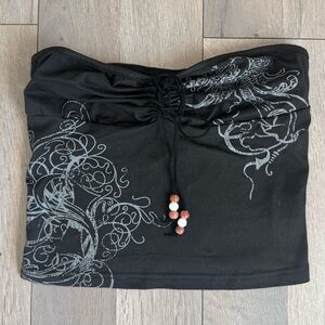 Y2k Black and Grey Tube Top